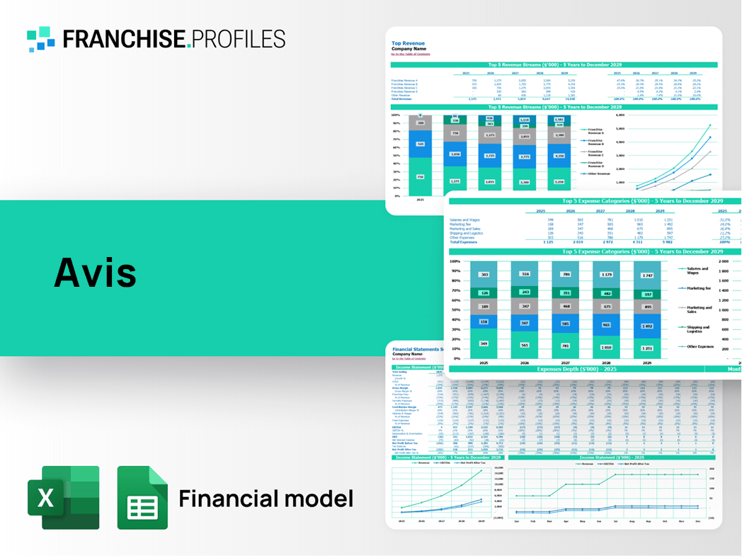 Avis Franchise Financial Model Template
