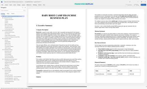 baby boot camp franchise business plan 1