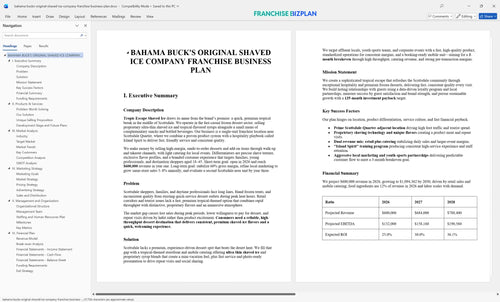 bahama bucks original shaved ice company franchise business plan 1