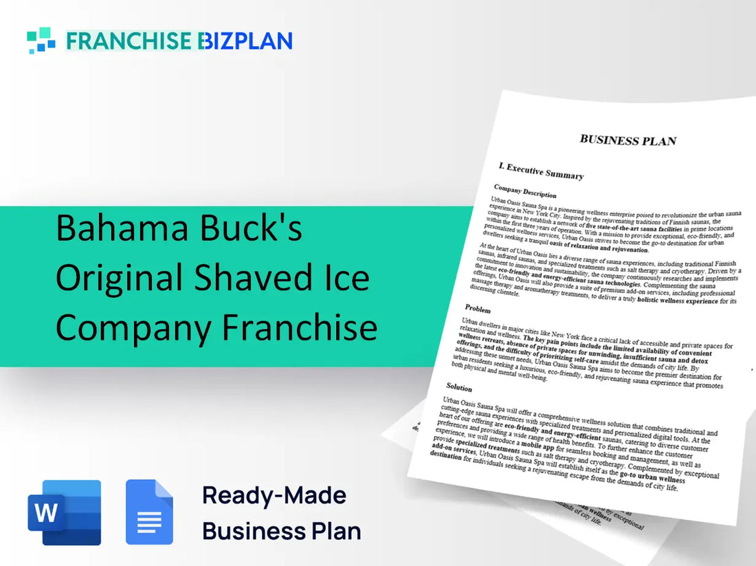 Bahama Buck's Original Shaved Ice Company Franchise Business Plan 2026 Updated