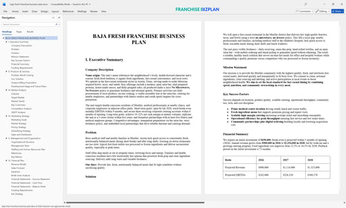 baja fresh franchise business plan 1