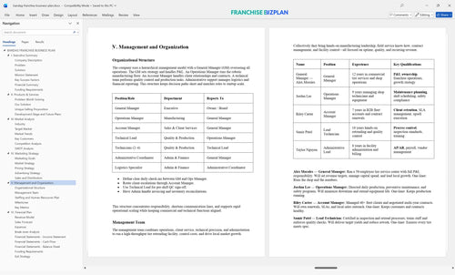 bandag franchise business plan 5