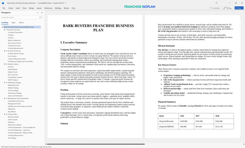 bark busters franchise business plan 1