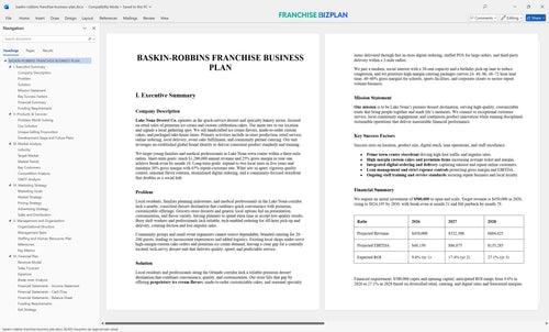baskin robbins franchise business plan 1