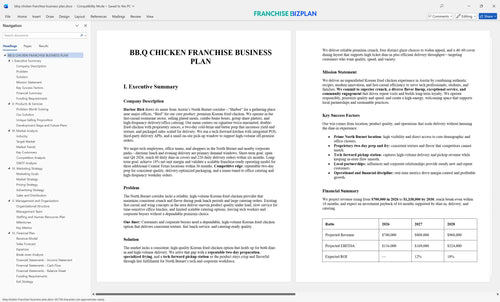 bbq chicken franchise business plan 1