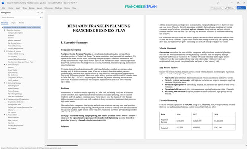 benjamin franklin plumbing franchise business plan 1