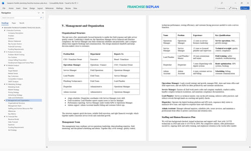 benjamin franklin plumbing franchise business plan 5