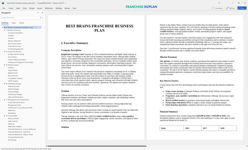 best brains franchise business plan 1