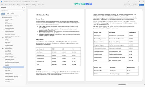 best brains franchise business plan 6