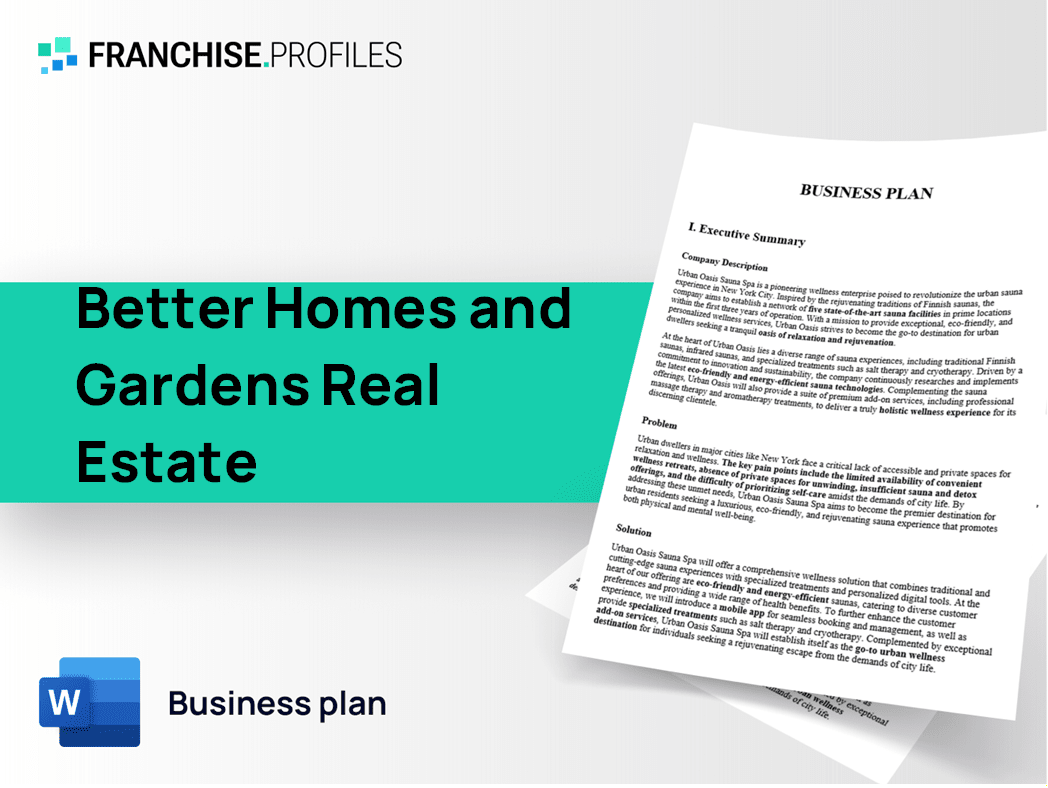 Better Homes and Gardens Real Estate Franchise Business Plan Template