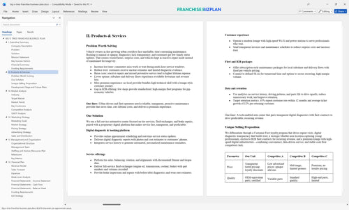 big o tires franchise business plan 2