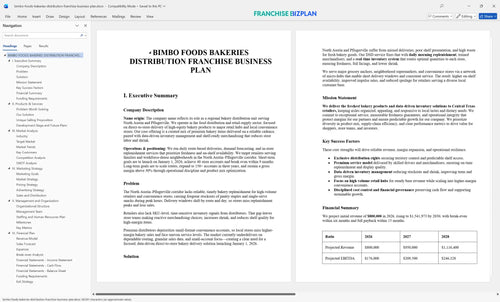 bimbo foods bakeries distribution franchise business plan 1