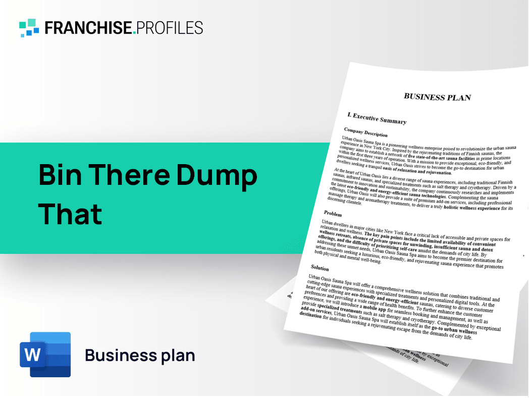 Bin There Dump That Franchise Business Plan Template