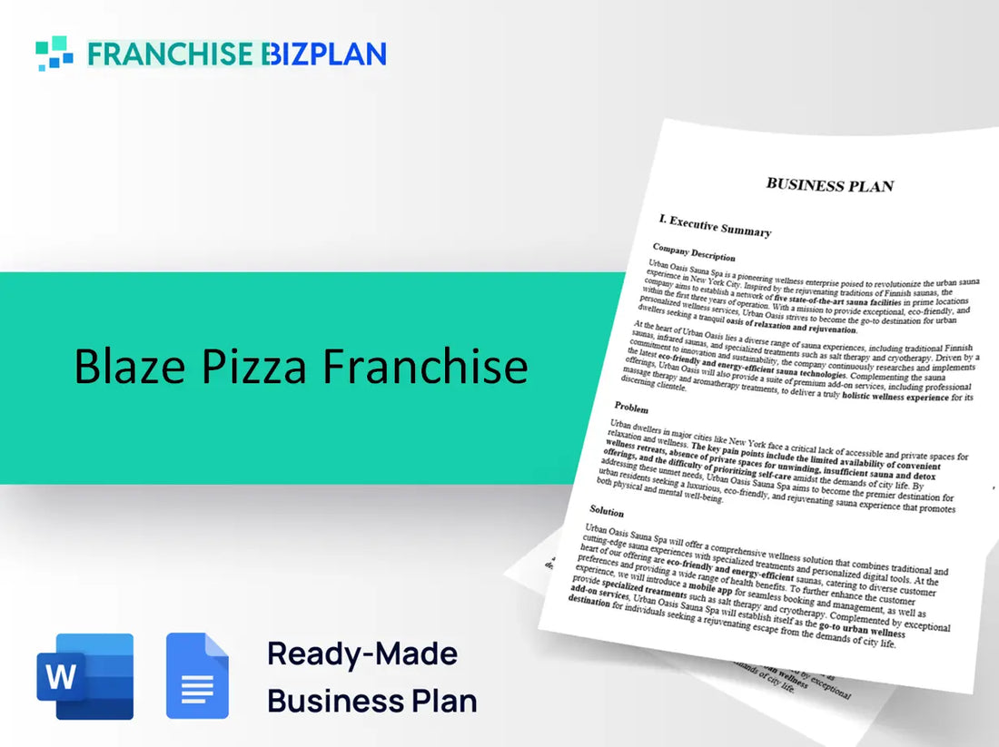 Blaze Pizza Franchise Business Plan 2026 Updated
