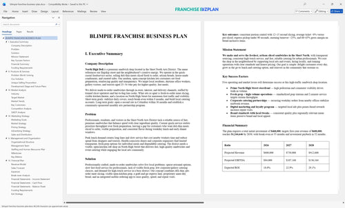 blimpie franchise business plan 1