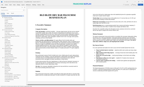 blo blow dry bar franchise business plan 1