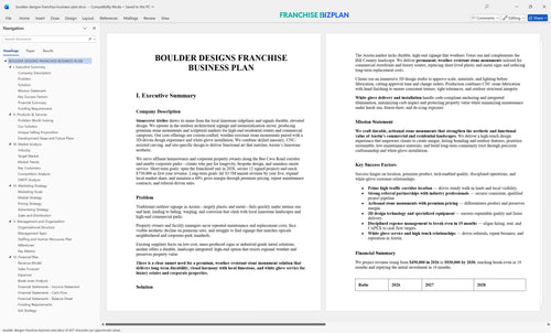 boulder designs franchise business plan 1