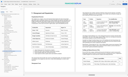 boulder designs franchise business plan 5