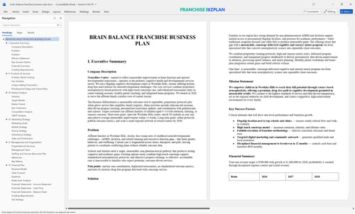brain balance franchise business plan 1