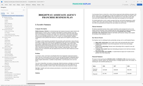 brightway associate agency franchise business plan 1