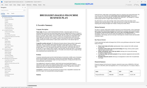 brueggers bagels franchise business plan 1