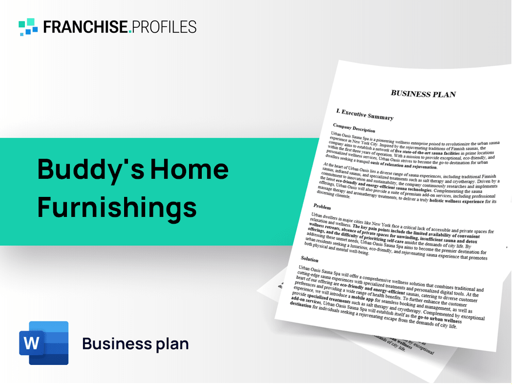 Buddy's Home Furnishings Franchise Business Plan Template
