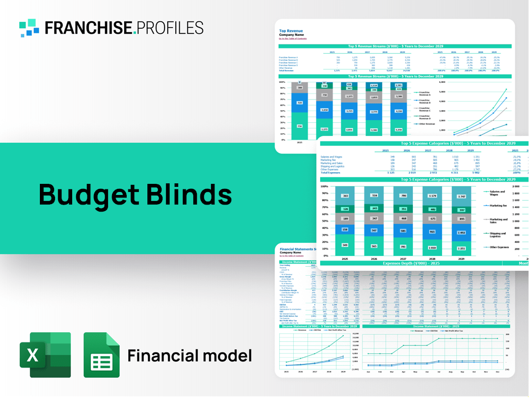 Budget Blinds Franchise Financial Model Template