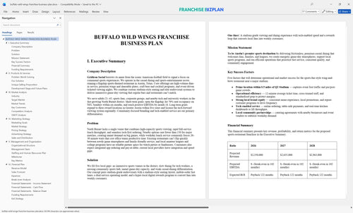 buffalo wild wings franchise business plan 1
