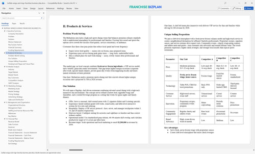 buffalo wings and rings franchise business plan 2