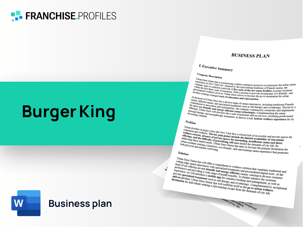 Burger King Franchise Business Plan Template