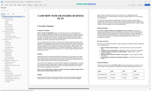 camp bow wow franchise business plan 1