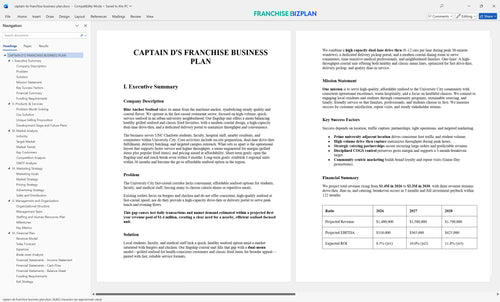 captain ds franchise business plan 1