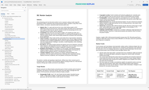 card my yard franchise business plan 3
