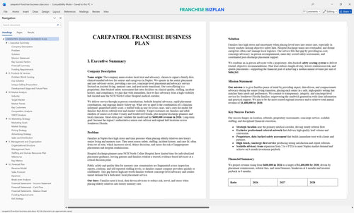 carepatrol franchise business plan 1