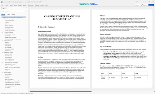 caribou coffee franchise business plan 1