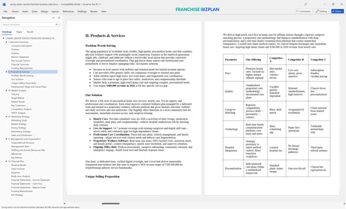 caring senior service franchise business plan 2