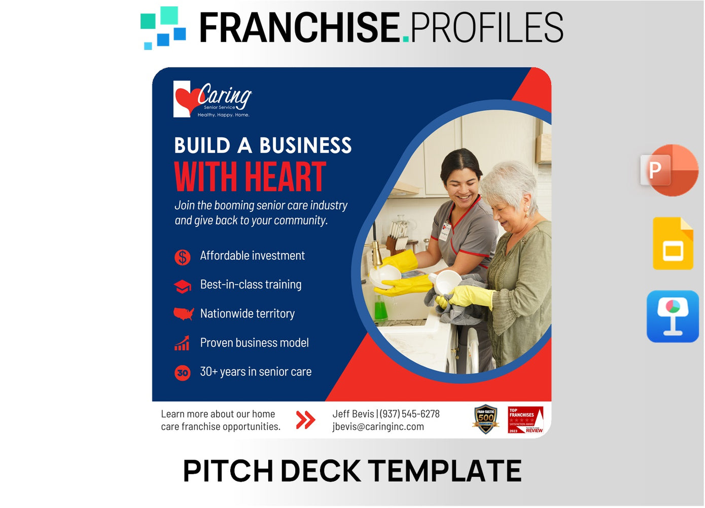 Caring Senior Service Franchise Pitch Deck Template