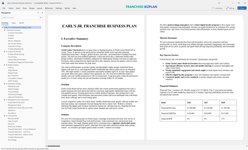 carls jr franchise business plan 1