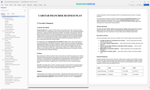 carstar franchise business plan 1