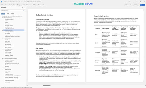 challenge island franchise business plan 2