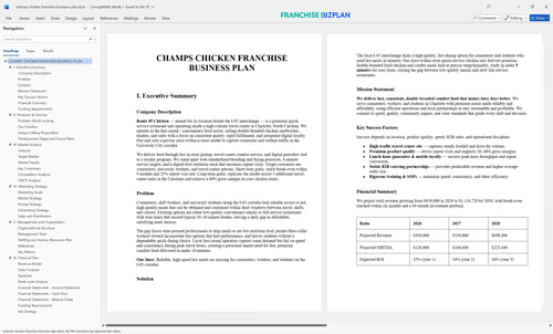 champs chicken franchise business plan 1
