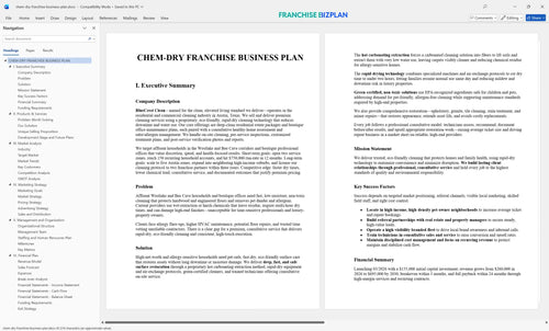 chem dry franchise business plan 1