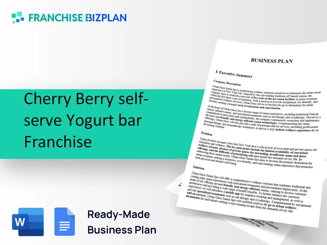 Cherry Berry self-serve Yogurt bar Franchise Business Plan 2026 Updated