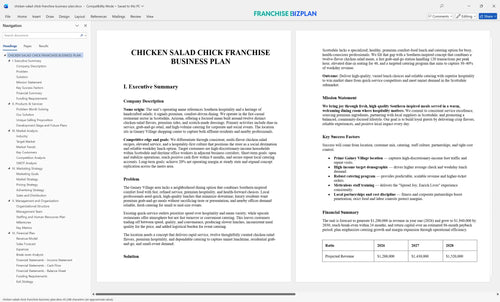 chicken salad chick franchise business plan 1