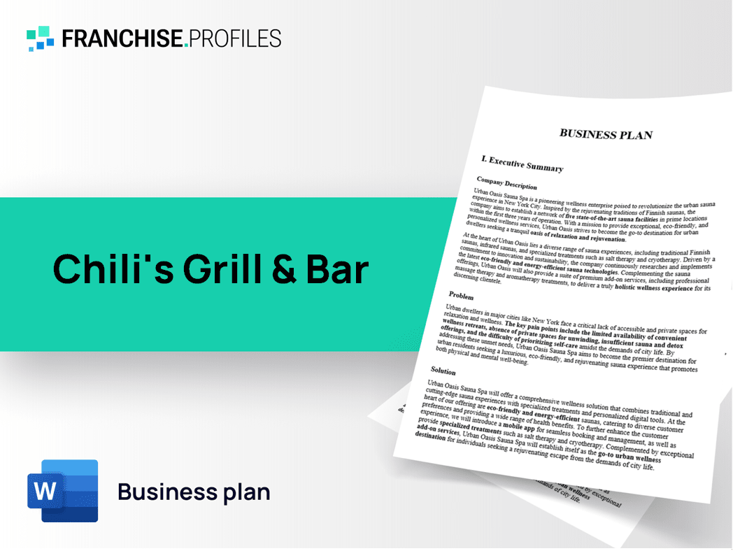 Chili's Grill & Bar Franchise Business Plan Template
