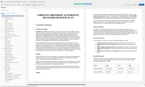 christian brothers automotive franchise business plan 1