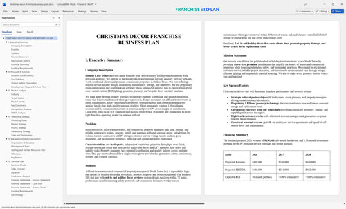 christmas decor franchise business plan 1