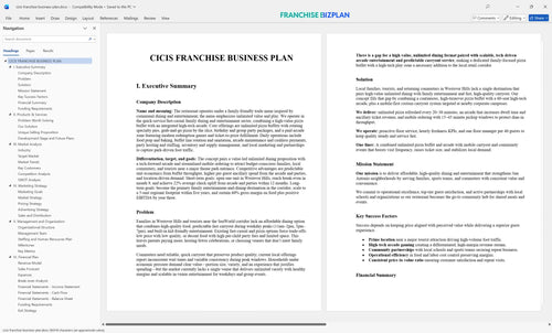 cicis franchise business plan 1