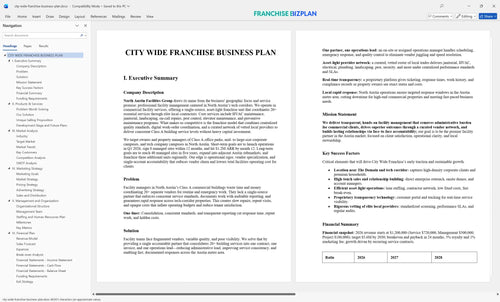 city wide franchise business plan 1