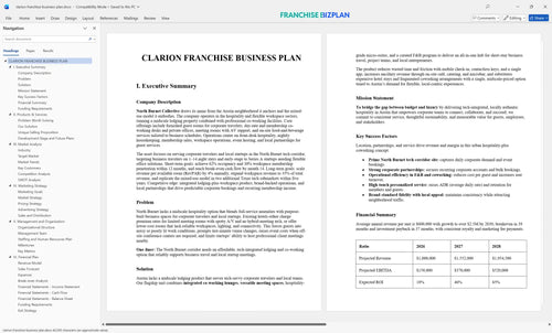 clarion franchise business plan 1